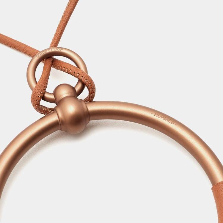 Pre Owned Hermès Loop Pendant Leather Two Tone Necklace
