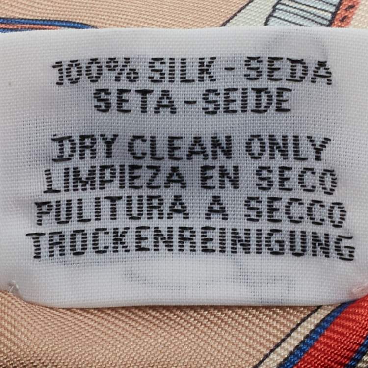 Pre Owned Hermes Rose Poudré/Bleu Glacier Brides et Gris-Gris Silk Twilly