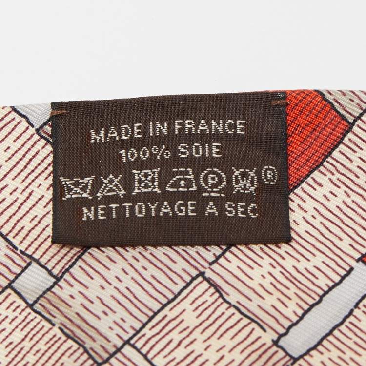 Pre Owned Hermes Red Mors a Jouets Chemise Silk Twilly