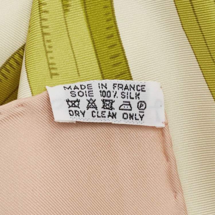 Pre Owned Hermes Pink/Green Tigre Royal Double Face Silk Shawl