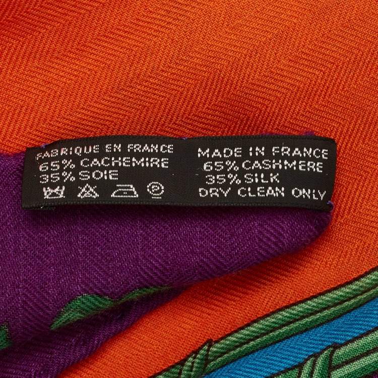 مملوكة مسبقًا Hermes Orange Grand Carrosse Pour Un Ambassadeur Cashmere & Silk Shawl