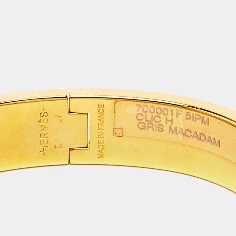 Pre Owned Hermès Clic H Enamel Gold Plated Bracelet