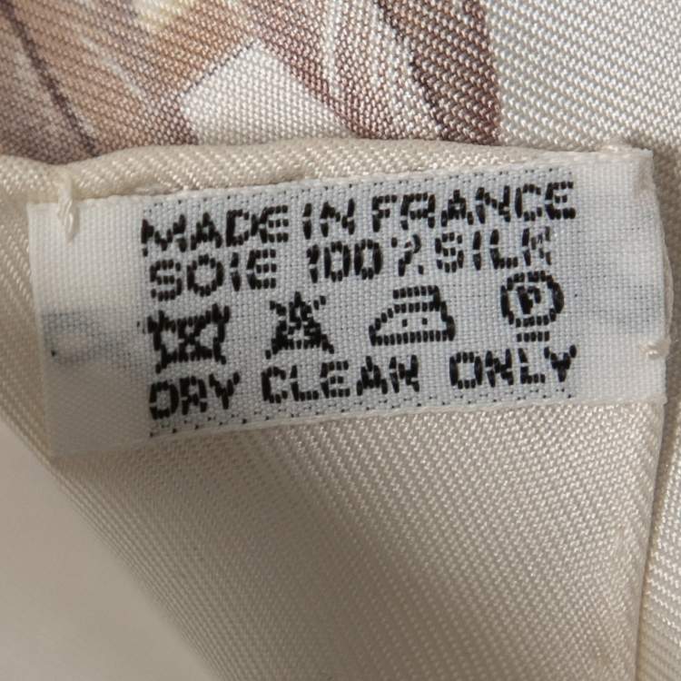 Pre Owned Hermes Ivory Brazil Silk Scarf