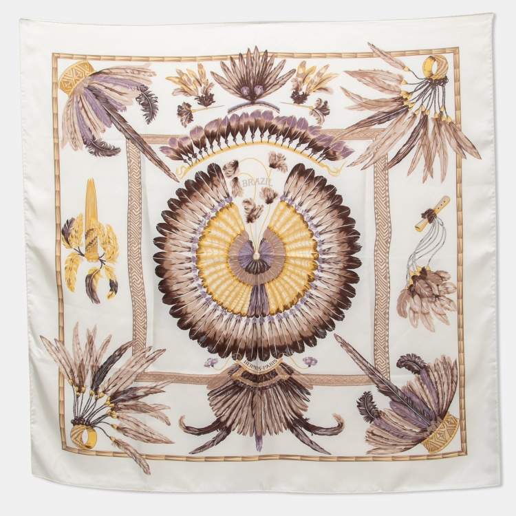 Hermes Ivory Brazil Silk Scarf Hermes | TLC