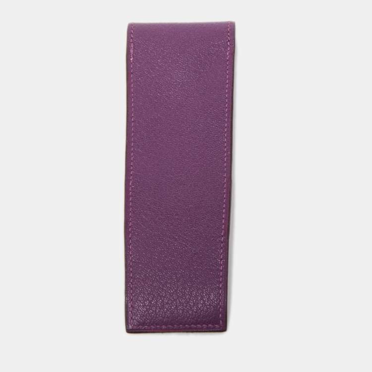 Pre Owned Hermes Anemone Chevre Leather Hugo Pen Case