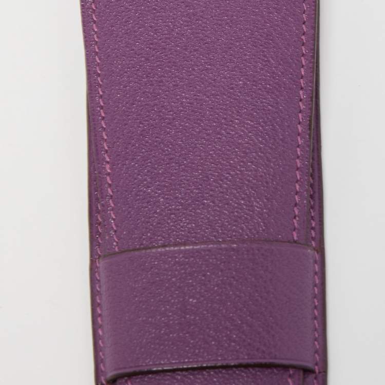 Pre Owned Hermes Anemone Chevre Leather Hugo Pen Case