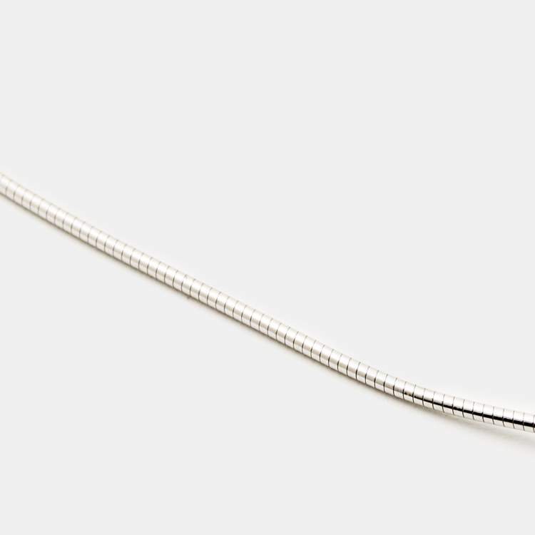 Pre Owned Hermès Pop H Enamel Sterling Silver Palladium Plated Necklace