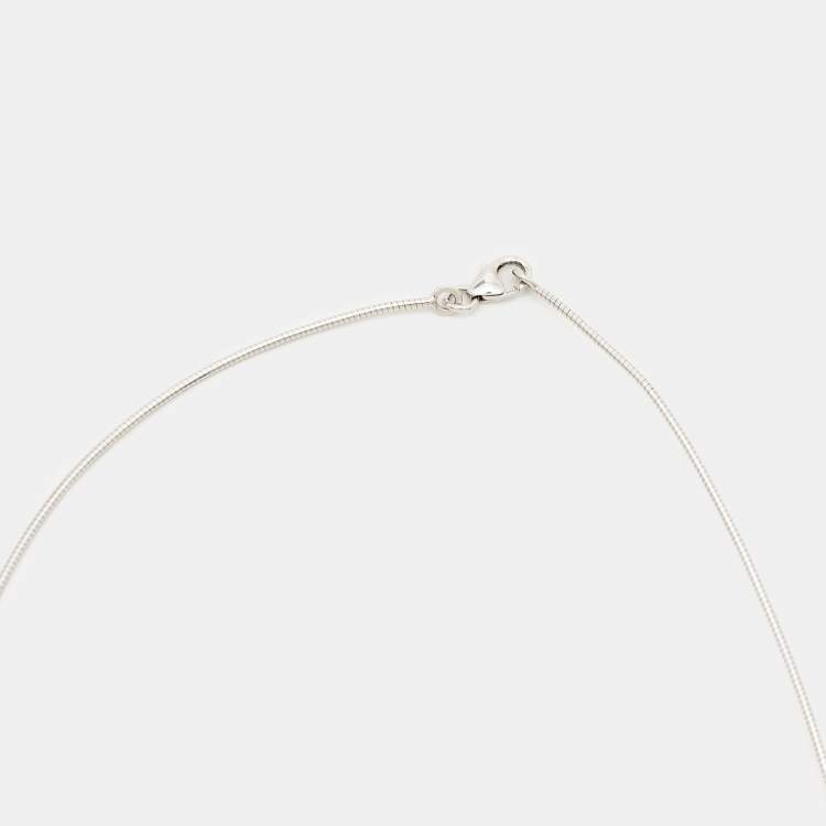 Pre Owned Hermès Pop H Enamel Sterling Silver Palladium Plated Necklace