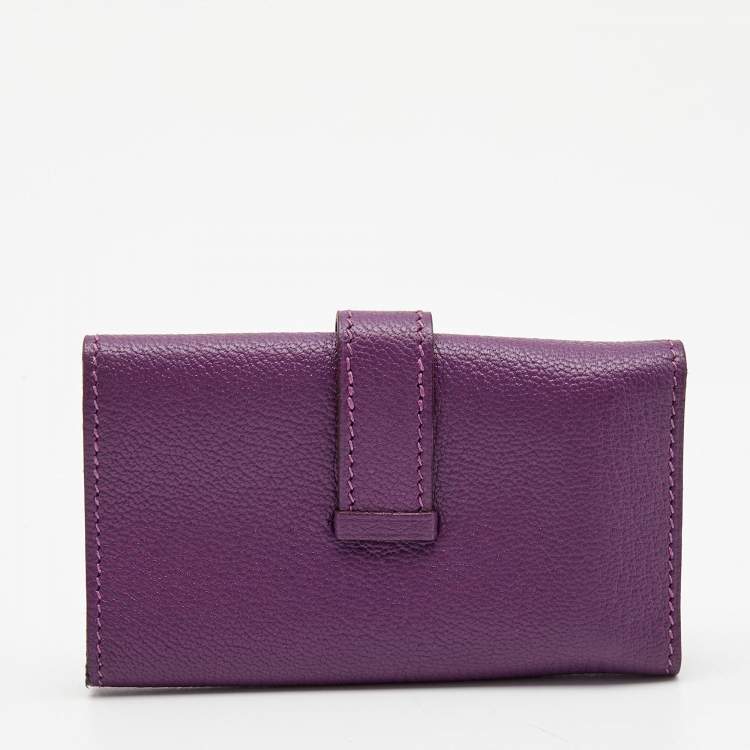 Pre Owned Hermes Anemone Chevre Leather Bearn Key Ring Holder