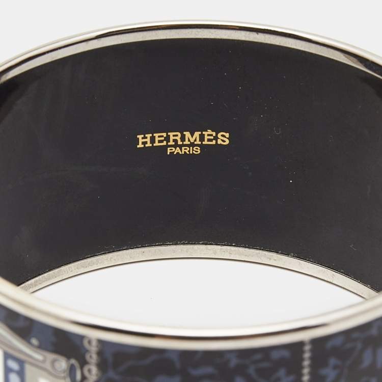Pre Owned Hermès Enamel Palladium Plated Bracelet