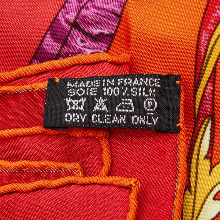 Pre Owned Hermès Red Pierres d'Orient et d'Occident Printed Silk Square Scarf