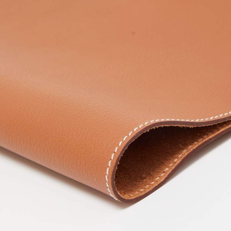 Pre Owned Hermès Gold Evercolor Leather Ulysse MM Notebook Cover