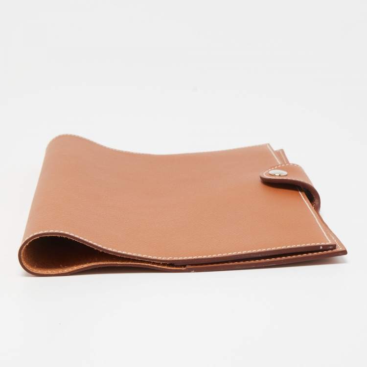 Pre Owned Hermès Gold Evercolor Leather Ulysse MM Notebook Cover