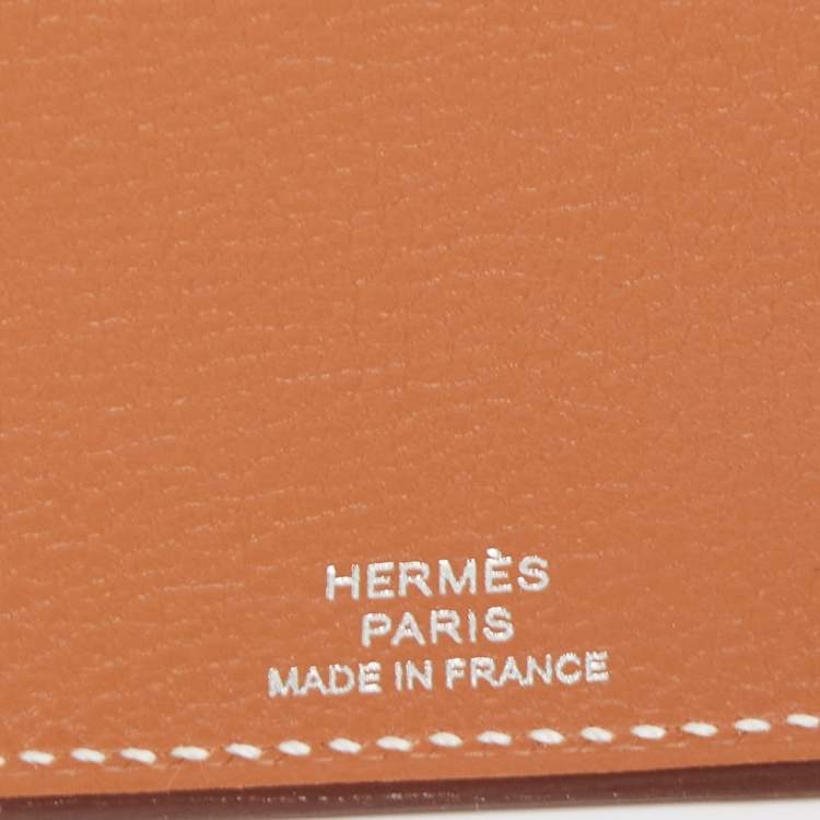 Pre Owned Hermès Gold Evercolor Leather Ulysse MM Notebook Cover