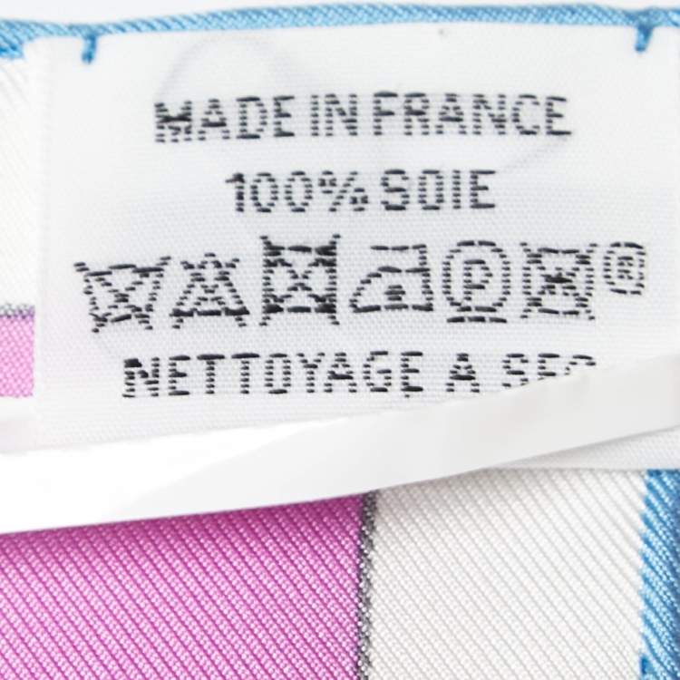 Pre Owned Hermès White Tea for Two Printed Silk Square Scarf