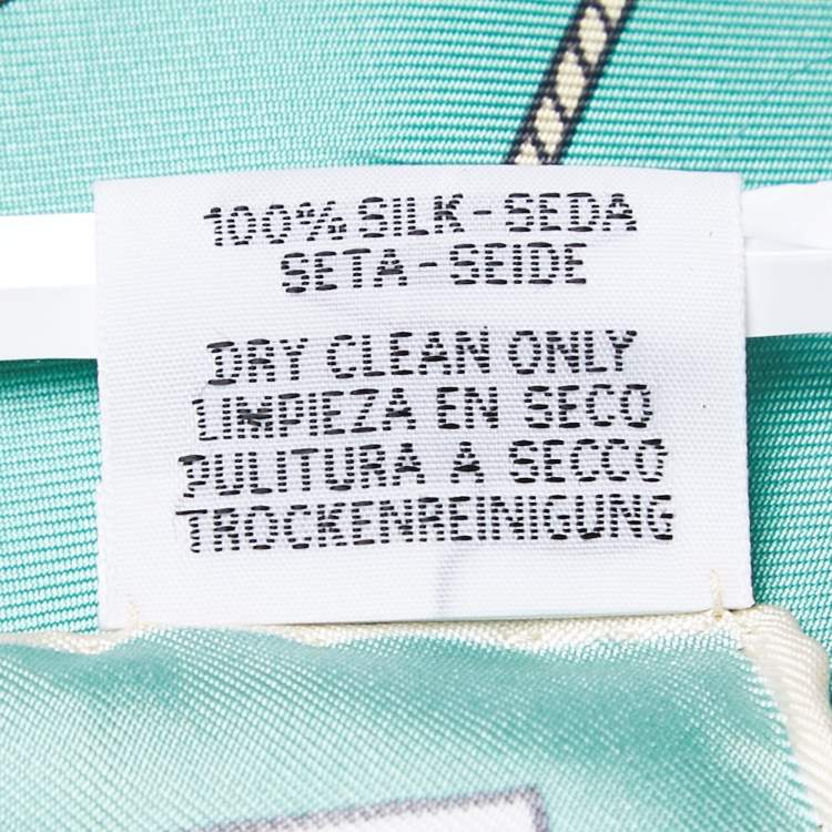 Pre Owned Hermès Green Tea for Two Printed Silk Square Scarf