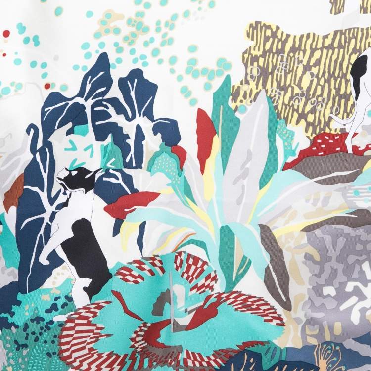 Pre Owned Hermès Multicolor En Liberte Printed Silk Scarf Sarf