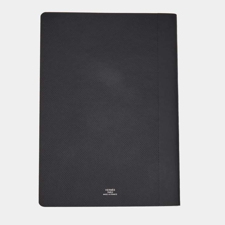 مملوكة مسبقًا Hermes Black Grain d'H Blank Writing Pad
