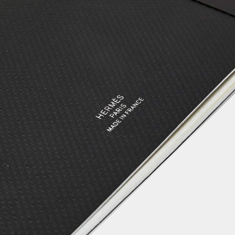 مملوكة مسبقًا Hermes Black Grain d'H Blank Writing Pad