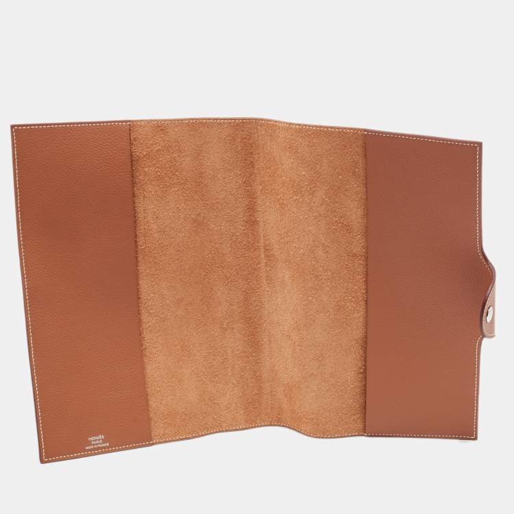 مملوكة مسبقًا Hermès Gold Evercolor Leather Ulysse Universal Notebook Cover
