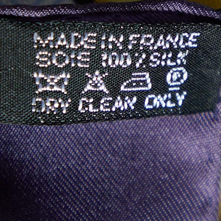 Pre Owned Hermès Purple Cent Plis Des Miao Printed Silk Square Scarf