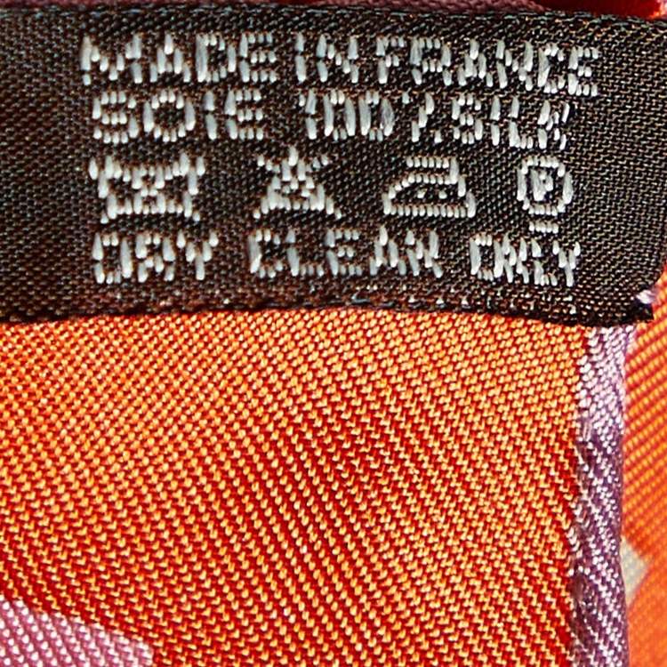 Pre Owned Hermès Orange Mosaique Au 24 Printed Silk Square Scarf