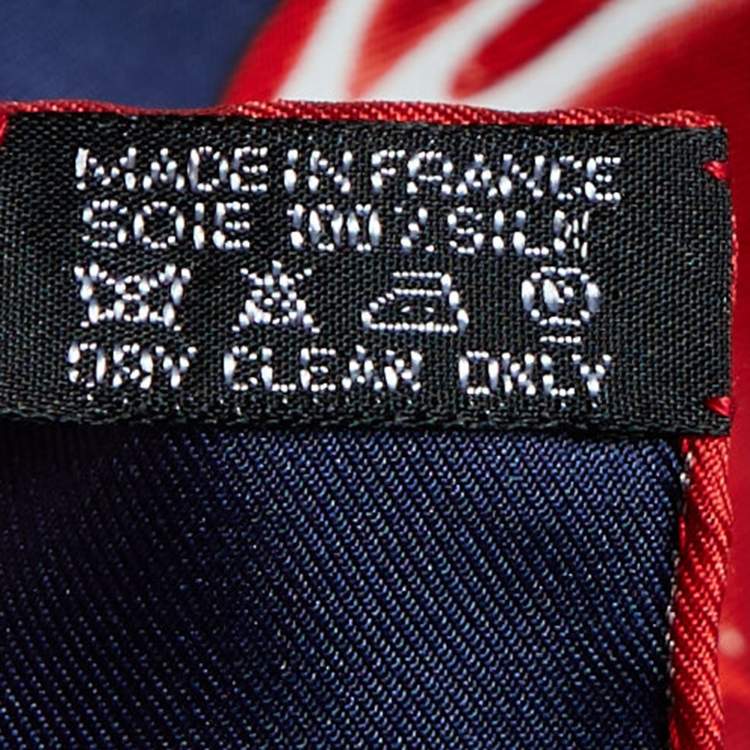 Pre Owned Hermes Navy Blue Vif Argent Printed Silk Square Scarf