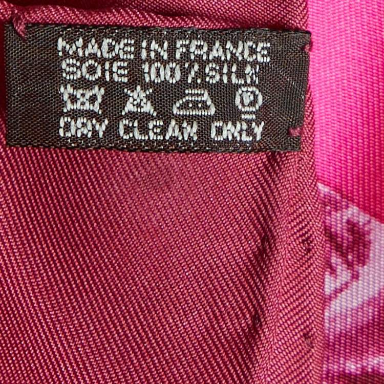 Pre Owned Hermes Pink Cuirs du Desert Printed Silk Square Scarf