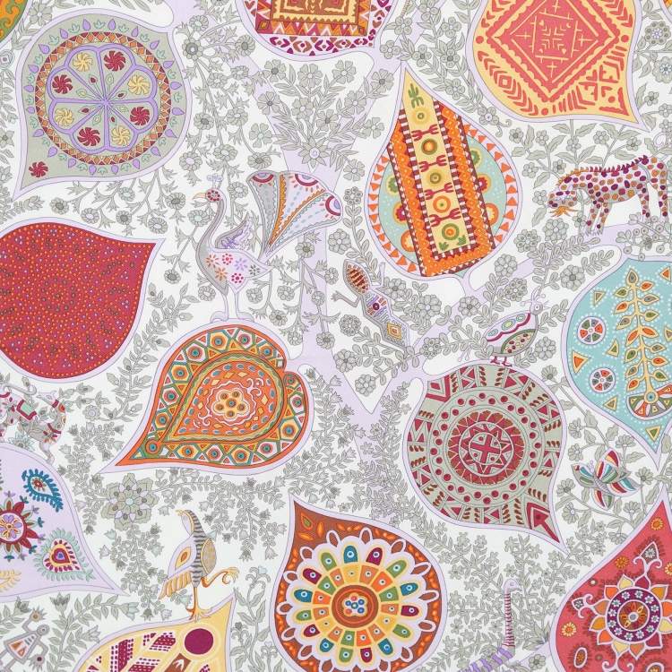 Pre Owned Hermes White L'Abre de Vie Printed Silk Square Scarf