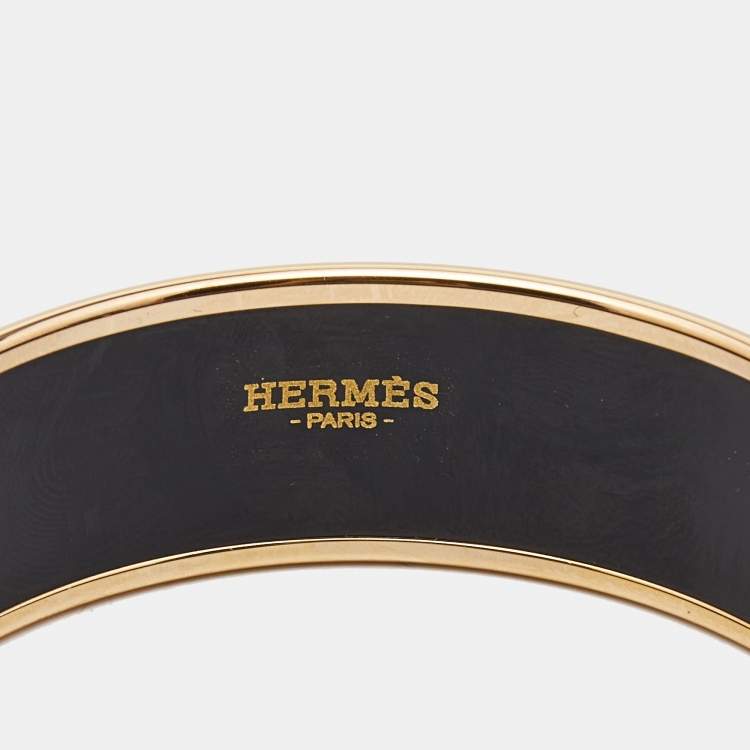Pre Owned Hermès Enamel Gold Plated Bangle Bracelet