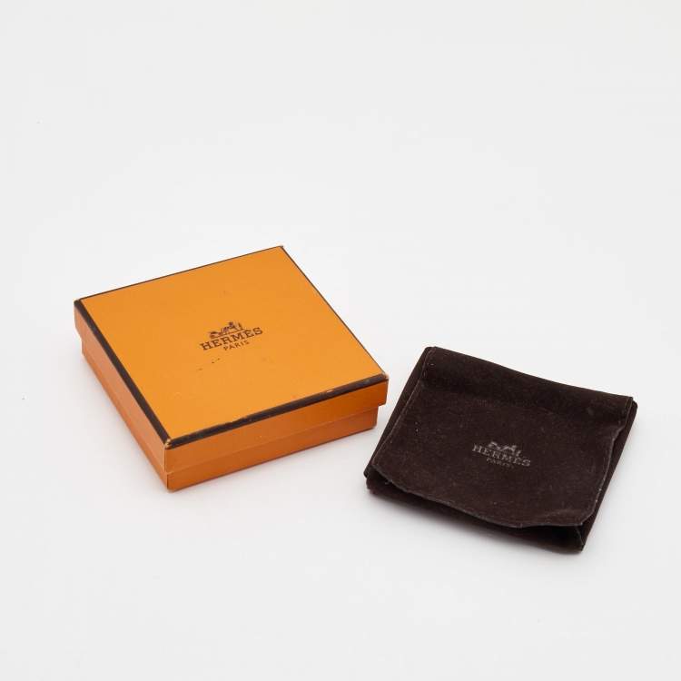 Pre Owned Hermès  Clic Clac H Orange Enamel Gold Plated Bracelet