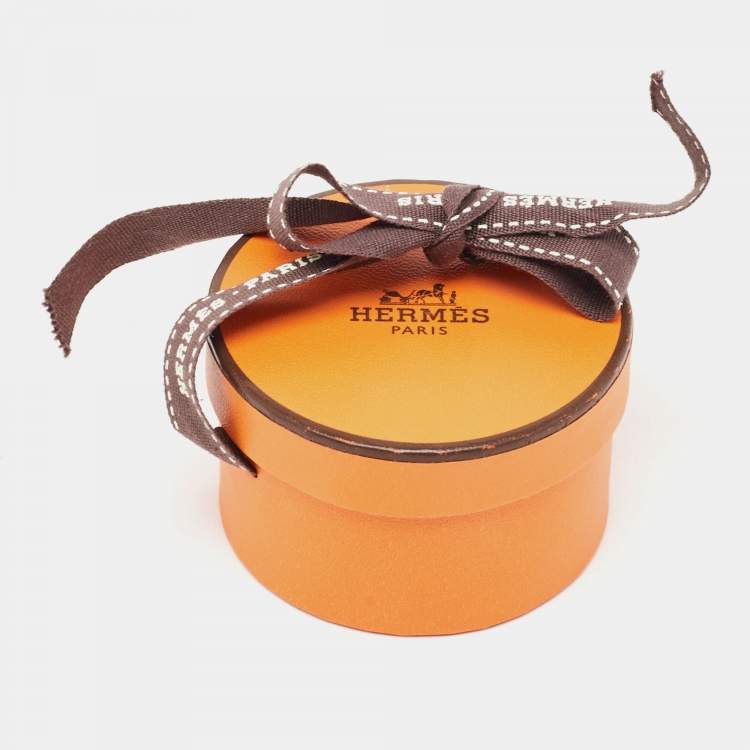 مملوكة مسبقًا Hermès Navy Blue Printed Silk Choker