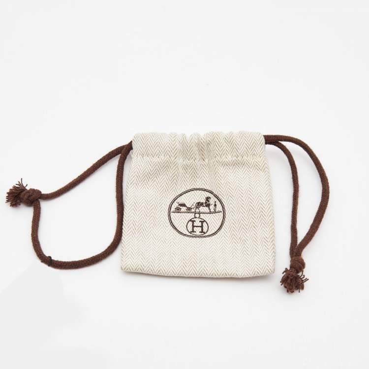 Pre Owned Hermès Rivale Leather Gold Plated Double Tour Bracelet