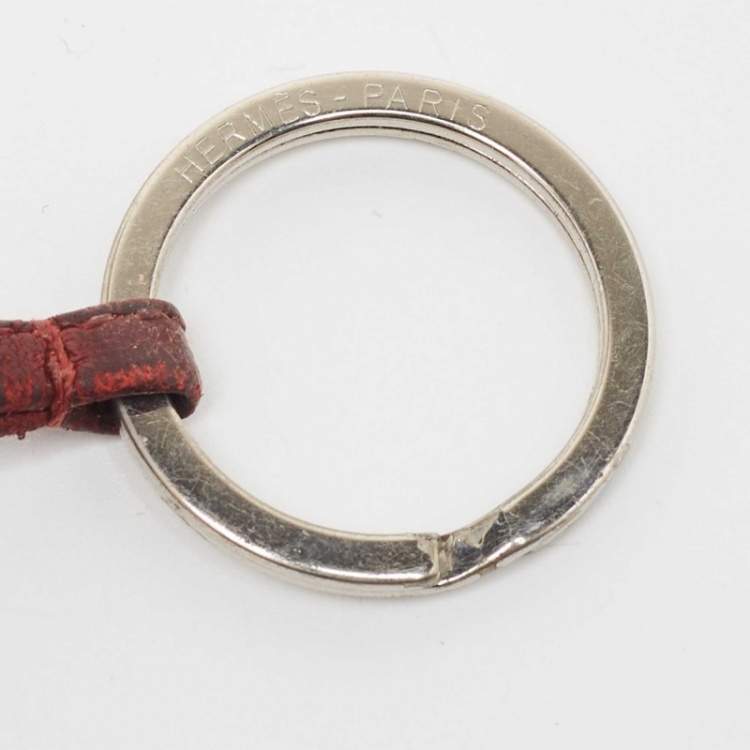 Pre Owned Hermes Ruby Lambskin Leather Carmen Tassel Keychain