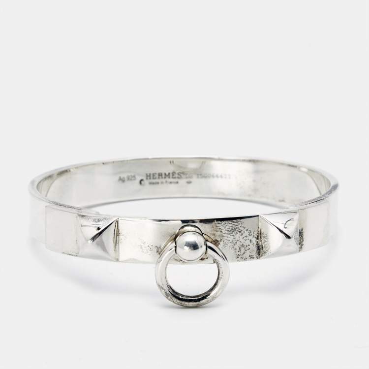 Hermes collier de chien bracelet clearance silver