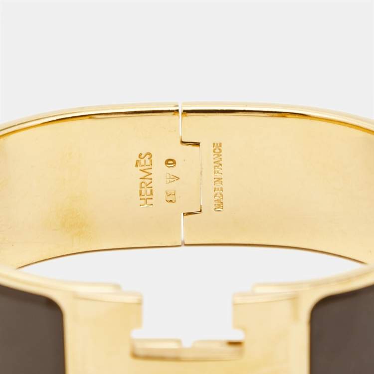 Pre Owned Hermès  Clic Clac H Enamel Gold Plated Bracelet