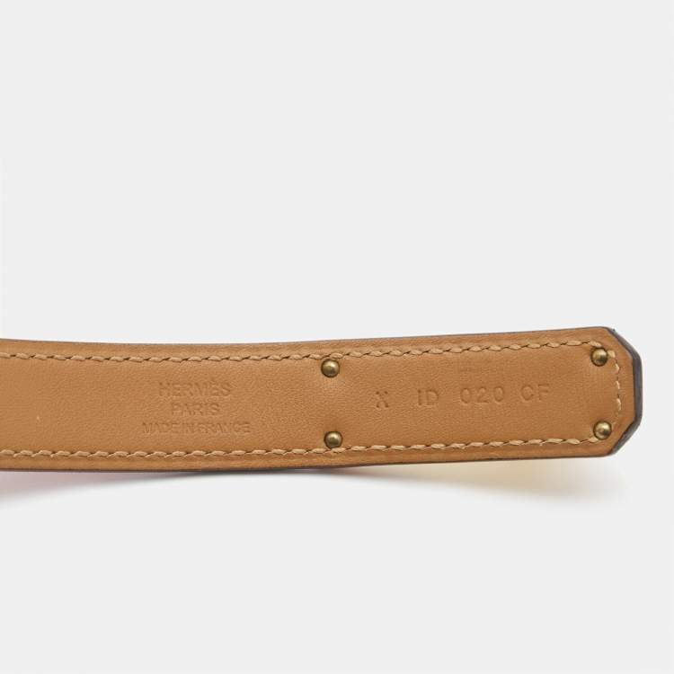 مملوكة مسبقًا Hermes Rouge Casaque Epsom Leather Gold Tone Finish Kelly 18 Belt Adjustable
