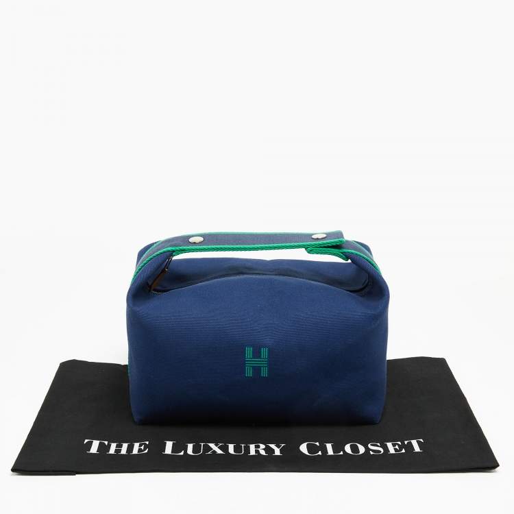 Pre Owned Hermes Marine Canvas Large Bride-A-Brac Pouch