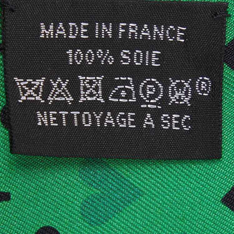 Pre Owned Hermes Green Jeu de Cartes Printed Silk Twilly