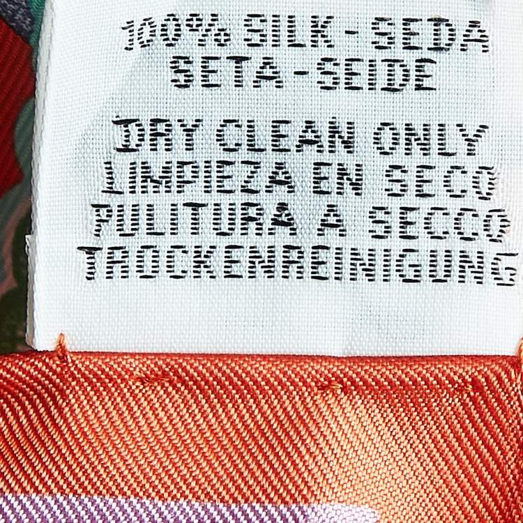 Pre Owned Hermes Multicolor Print Super Silk Quest scarf 90