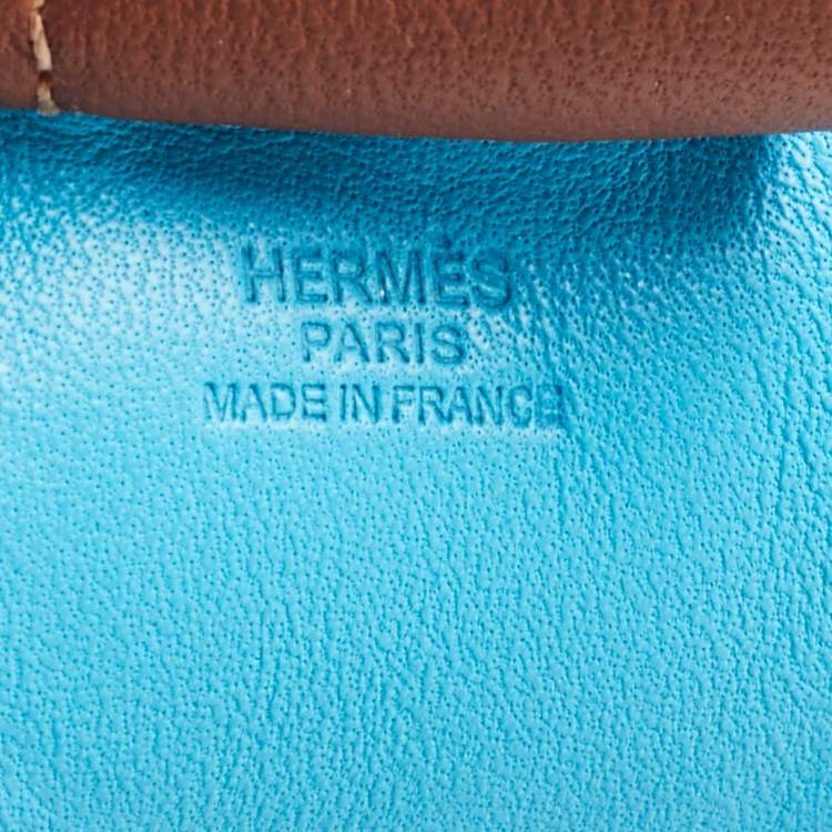 Pre Owned Hermes Bleu Aztec/Bleu Electrique/Fauve Milo Leather GriGri Rodeo Bag Charm MM
