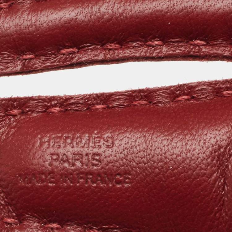 Pre Owned Hermes Rouge H/Rose d'Ete Milo Leather RooRoo Bag Charm