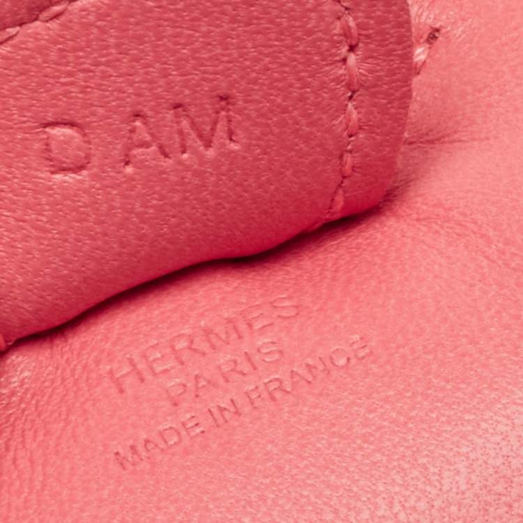 Pre Owned Hermes Rose Azalee Milo Leather GriGri Rodeo Bag Charm PM