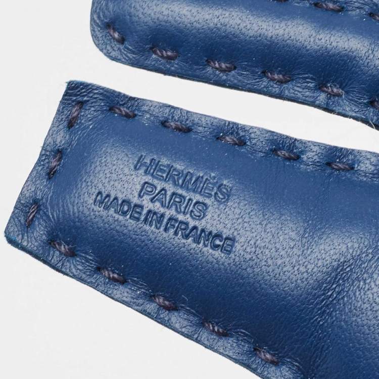 Pre Owned Hermes Bleu de Malte/Celeste Milo Leather RooRoo Bag Charm