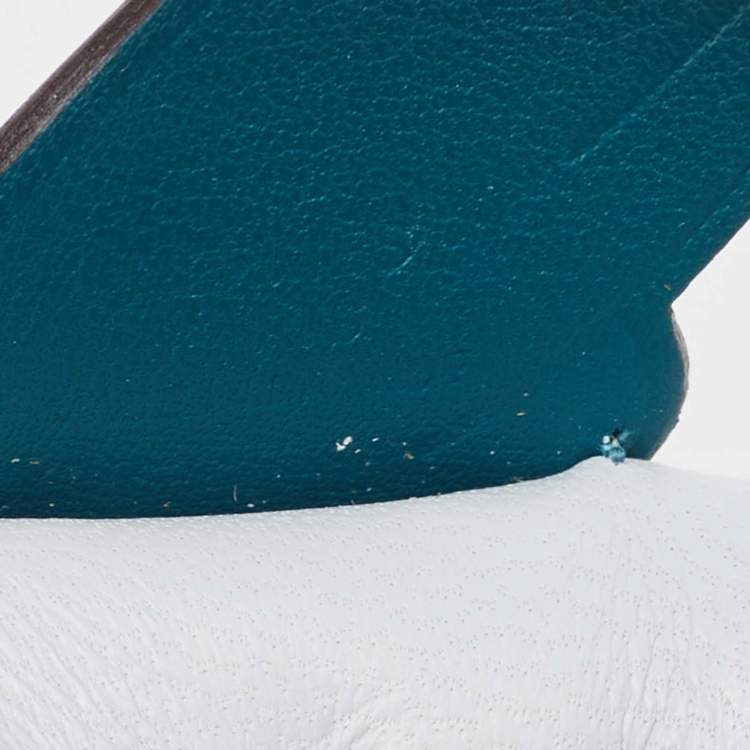 Pre Owned Hermes Bleu Brume/Sesame/Vert Bosphore Milo Leather GriGri Rodeo Pegase Bag Charm PM