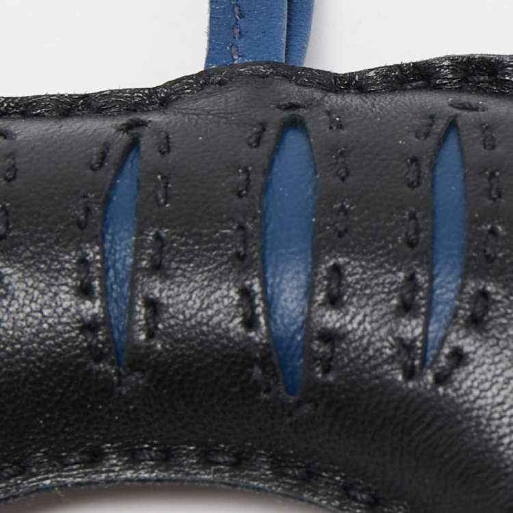 Pre Owned Hermes Noir/Bleu de Malte Milo Leather RooRoo Bag Charm