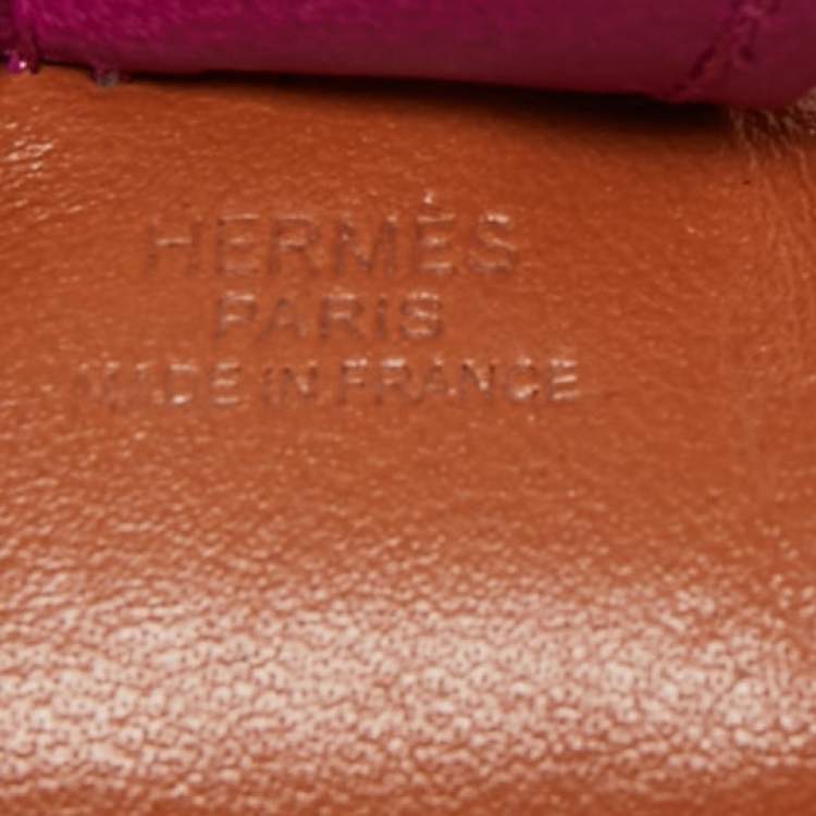 Pre Owned Hermes Gold/Ruby/Rose Pourpre Milo Leather GriGri Rodeo Bag Charm PM