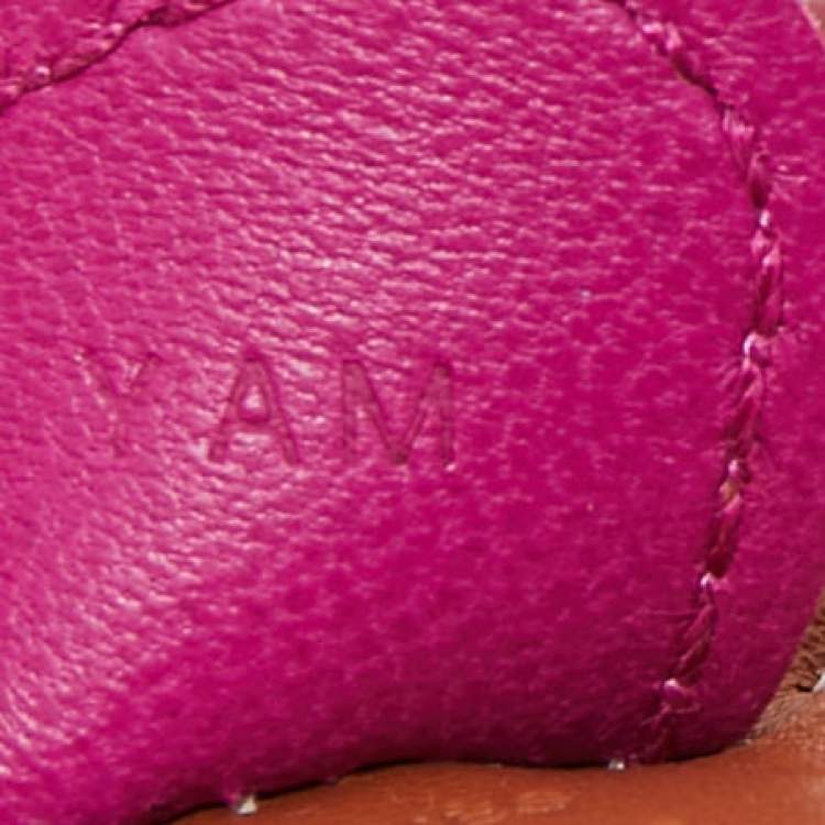 Pre Owned Hermes Gold/Ruby/Rose Pourpre Milo Leather GriGri Rodeo Bag Charm PM