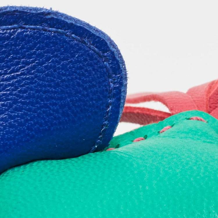 Pre Owned Hermes Bleu Aztec/Bleu Electrique/Soufre/Rose Shocking/Violet/Menthe Milo Leather GriGri Rodeo Bag Charm PM