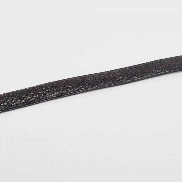 Pre Owned Hermes Noir Chevre Leather Shoulder Bag Strap